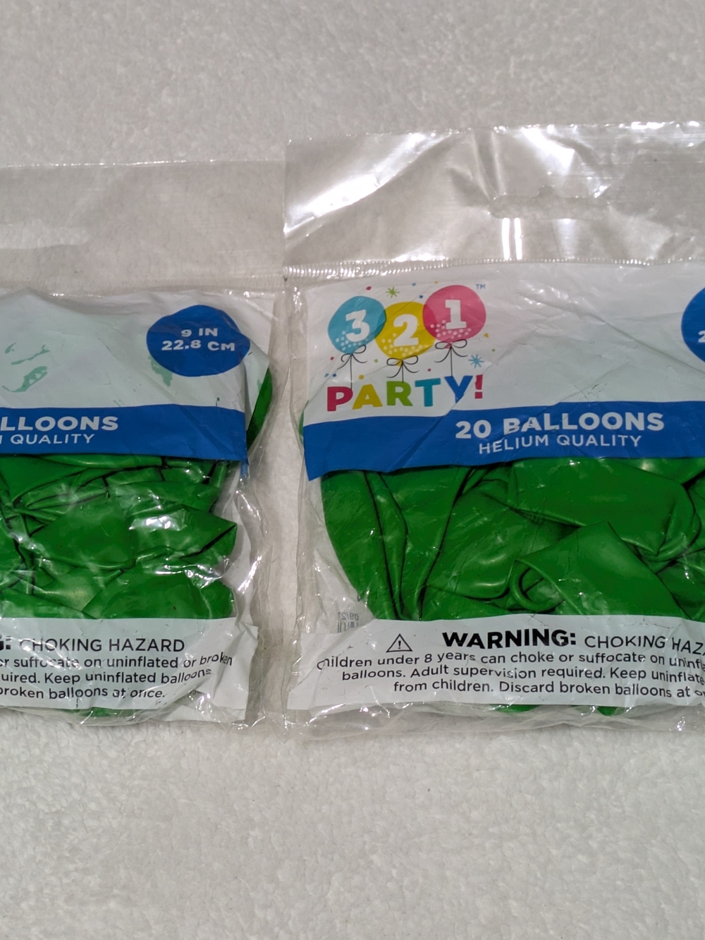3 2 1 Party! Green Latex Balloons